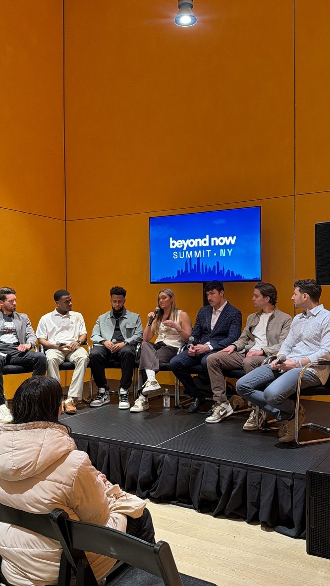 Julz Dunne speaking on panel at the Beyond Now Summit NYC
